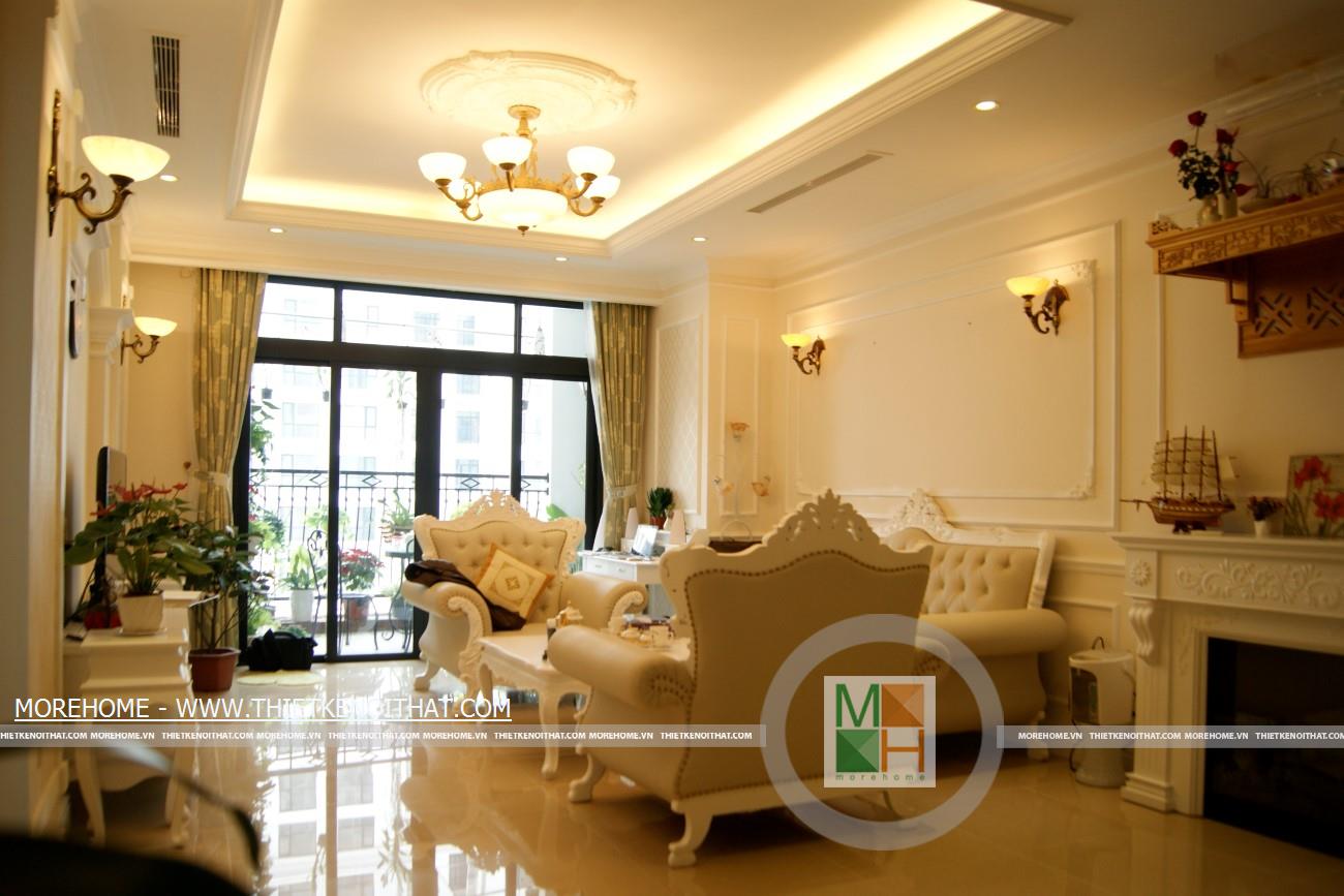 Thi công nội thất chung cư R1 Royal City Theo phong cách Tân cổ điển - Mr Phú thi công phòng khách