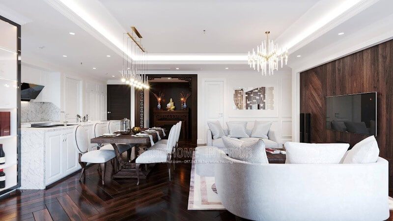 Thiết kế nội thất chung cư tân cổ điển đầy ấn tượng