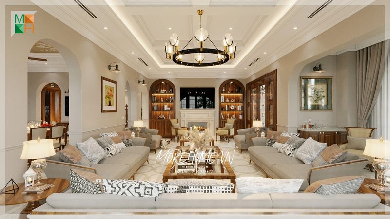Ghế sofa giúp tạo nên sự sang trọng và êm ái, tạo ấn tượng mạnh mẽ cho không gian sống của gia đình.