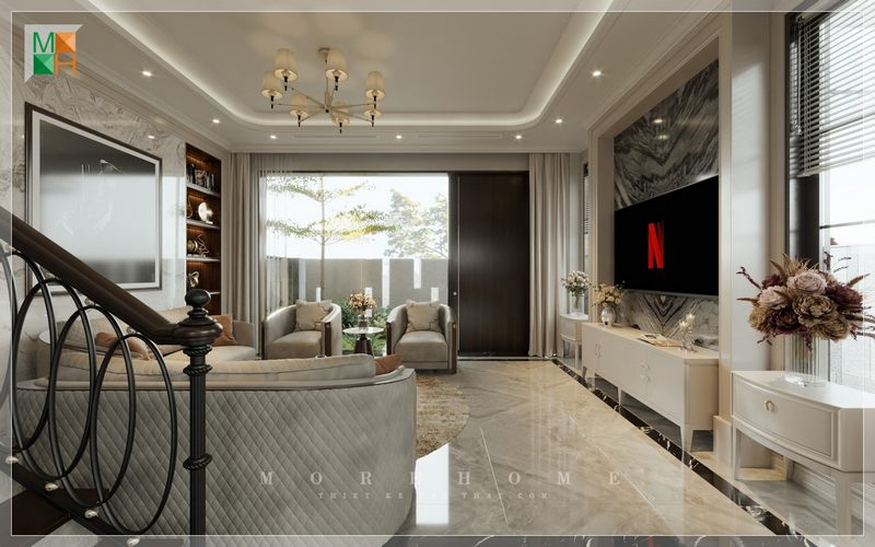 Bộ sofa bọc niệm màu xám hiện đại sẽ làm cho không gian trở nên giá trị hơn khi có khách đến thăm, cung cấp cho họ một không gian thoải mái.