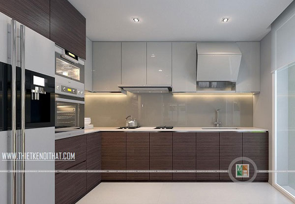 Mẫu tủ bếp gỗ công nghiệp hiện đại Mẫu tủ bếp gỗ công nghiệp hiện đại